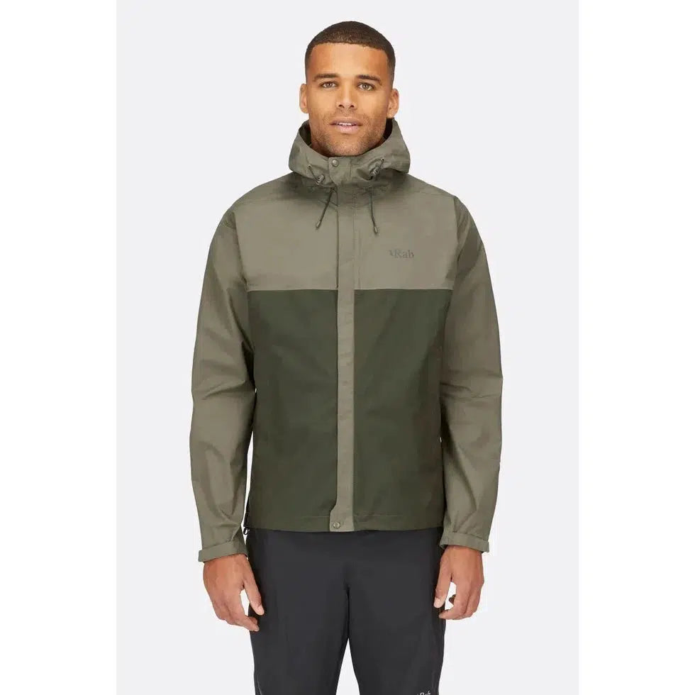 Rab Men's Downpour Eco Jacket-Men's - Clothing - Jackets & Vests-Rab-Light Khaki/Army-M-Appalachian Outfitters