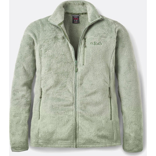 Front view of the Rab Women's Granitic Jacket in Dark Fig Green featuring a full zip and chest pocket.