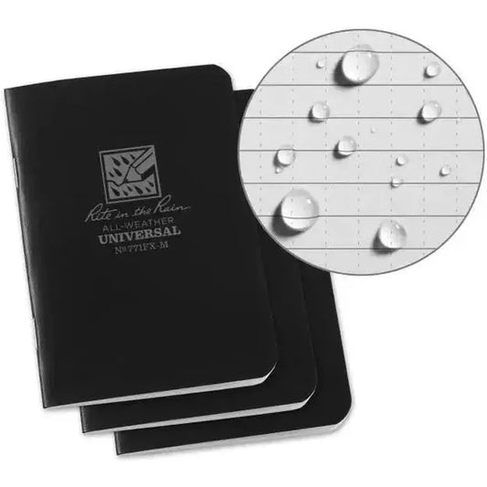 Rite in the Rain Rite in the Rain Notebook, 3.25" x 4.625" Cover 3 PK-Camping - Accessories - Books-Notebooks-Rite in the Rain-Black-Appalachian Outfitters