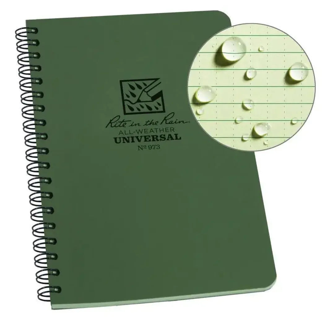 Rite in the Rain Side Spiral Notebook 4 5/8 x 7-Camping - Accessories - Books-Notebooks-Rite in the Rain-Green-Appalachian Outfitters