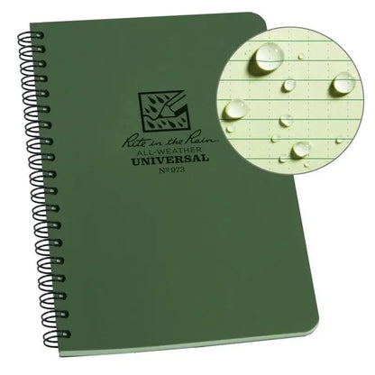 Rite in the Rain Side Spiral Notebook 4 5/8 x 7-Camping - Accessories - Books-Notebooks-Rite in the Rain-Green-Appalachian Outfitters