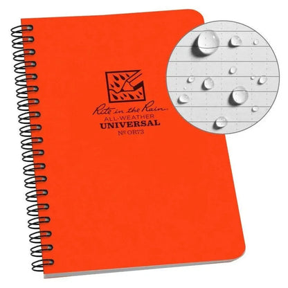 Rite in the Rain Side Spiral Notebook 4 5/8 x 7-Camping - Accessories - Books-Notebooks-Rite in the Rain-Orange-Appalachian Outfitters