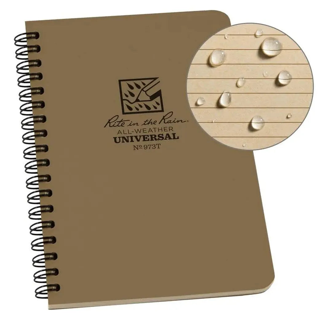 Rite in the Rain Side Spiral Notebook 4 5/8 x 7-Camping - Accessories - Books-Notebooks-Rite in the Rain-Tan-Appalachian Outfitters