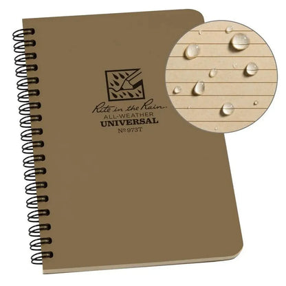 Rite in the Rain Side Spiral Notebook 4 5/8 x 7-Camping - Accessories - Books-Notebooks-Rite in the Rain-Tan-Appalachian Outfitters