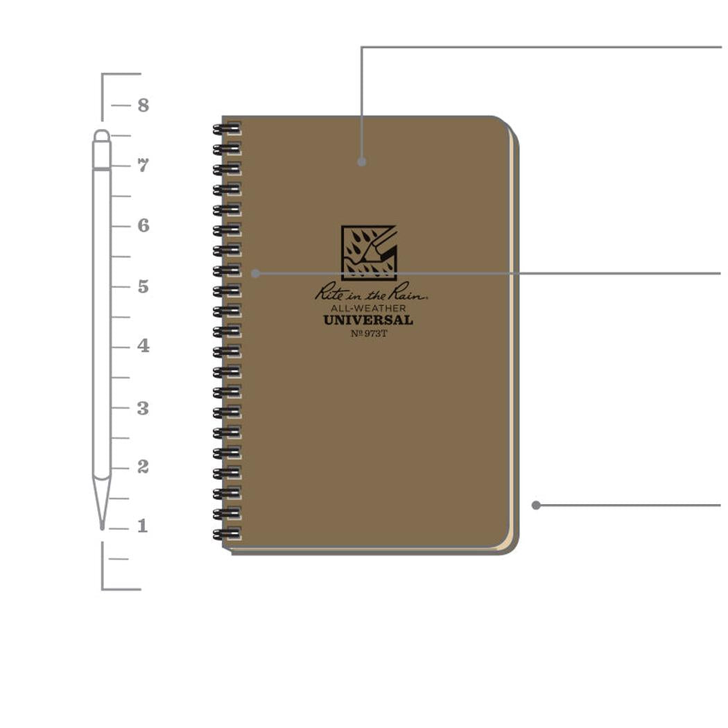 Rite in the Rain Side Spiral Notebook 4 5/8 x 7-Camping - Accessories - Books-Notebooks-Rite in the Rain-Appalachian Outfitters