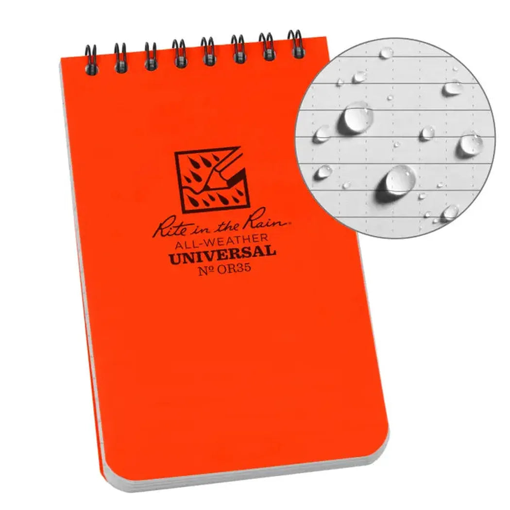 Rite in the Rain Top Spiral Notebook 3" x 5"-Camping - Accessories - Books-Notebooks-Rite in the Rain-Orange-Appalachian Outfitters