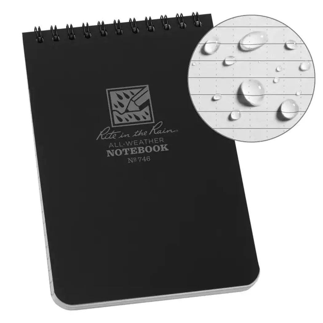 Rite in the Rain Top Spiral Notebook 4 x 6-Camping - Accessories - Books-Notebooks-Rite in the Rain-Black-Appalachian Outfitters