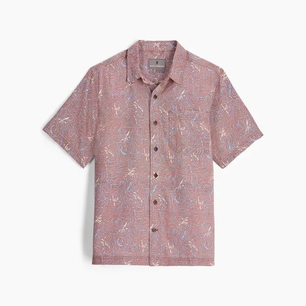 Royal Robbins Men's Camino Pucker Short Sleeve-Men's - Clothing - Tops-Royal Robbins-Mahogany Karaker Pt-M-Appalachian Outfitters