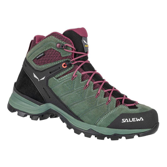 Women's Alp Mate Mid Waterproof-Women's - Footwear - Boots-Salewa-Duck Green/Rhododendon-7-Appalachian Outfitters