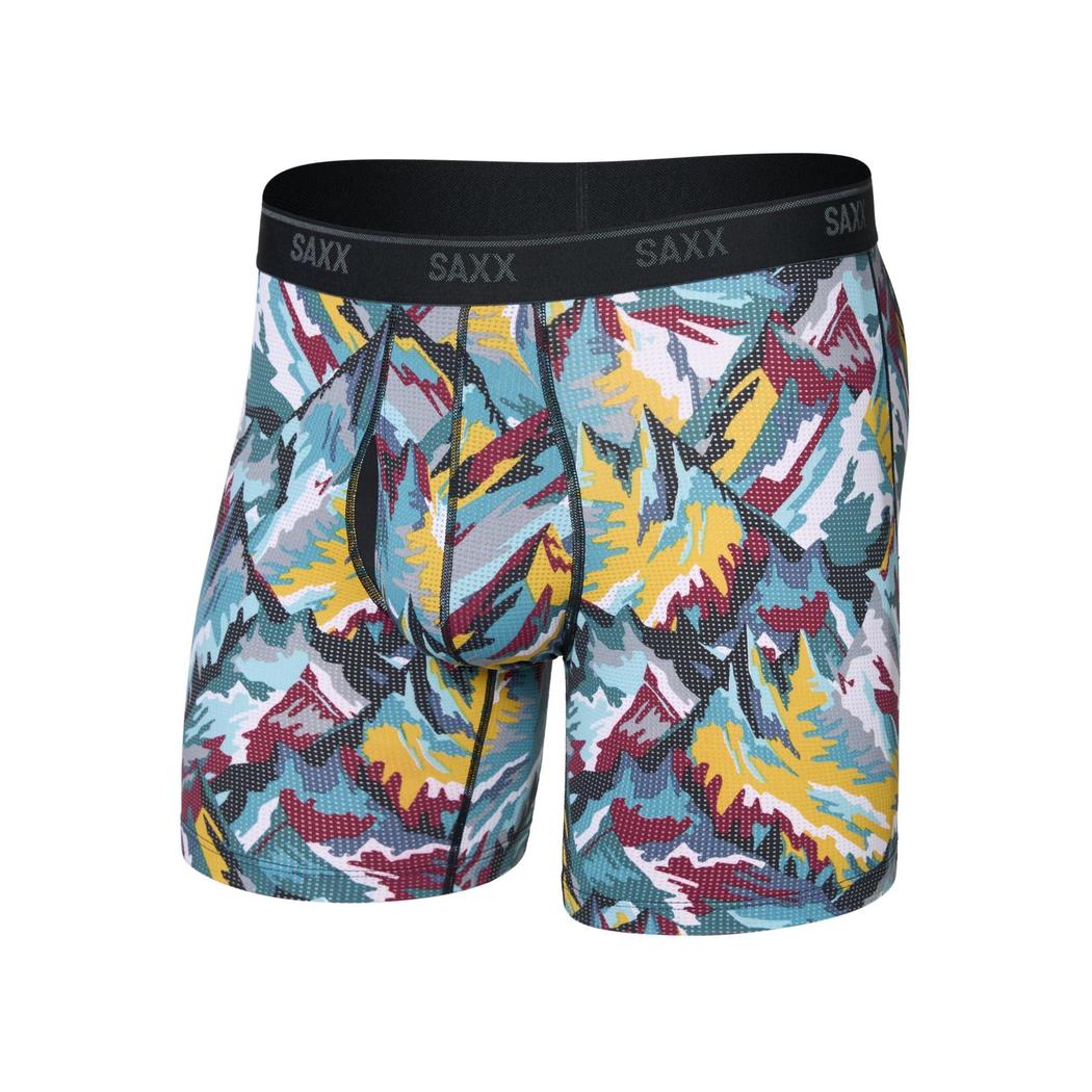 SAXX Quest Quick-Dry Mesh Boxer Brief Fly - 6"-Men's - Clothing - Underwear-SAXX-Prism Peaks/Multi-M-Appalachian Outfitters