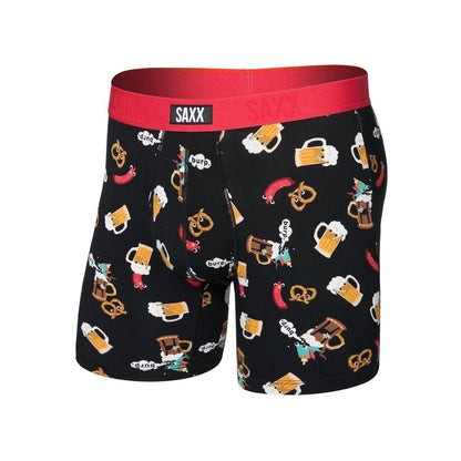 SAXX Vibe Xtra Soft Comfort Boxer Brief Fly - 6"-Men's - Clothing - Underwear-SAXX-OktoberBratsBla-S-Appalachian Outfitters