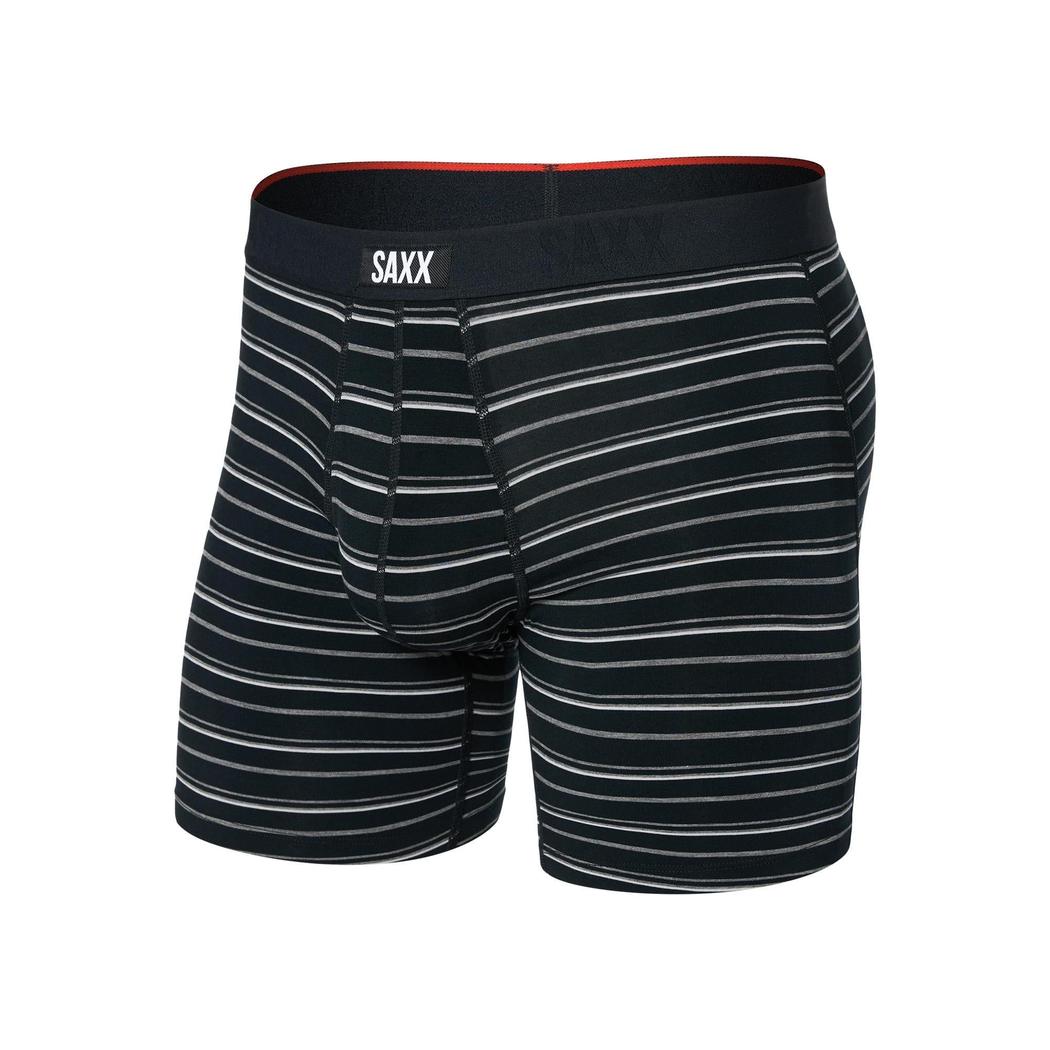 SAXX Vibe Xtra Soft Comfort Boxer Brief Fly - 6"-Men's - Clothing - Underwear-SAXX-Black Coast Stripe-M-Appalachian Outfitters