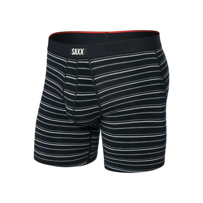 SAXX Vibe Xtra Soft Comfort Boxer Brief Fly - 6"-Men's - Clothing - Underwear-SAXX-Black Coast Stripe-M-Appalachian Outfitters