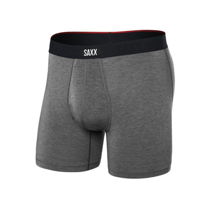 SAXX Vibe Xtra Soft Comfort Boxer Brief Fly - 6"-Men's - Clothing - Underwear-SAXX-Dark Grey Heather-S-Appalachian Outfitters