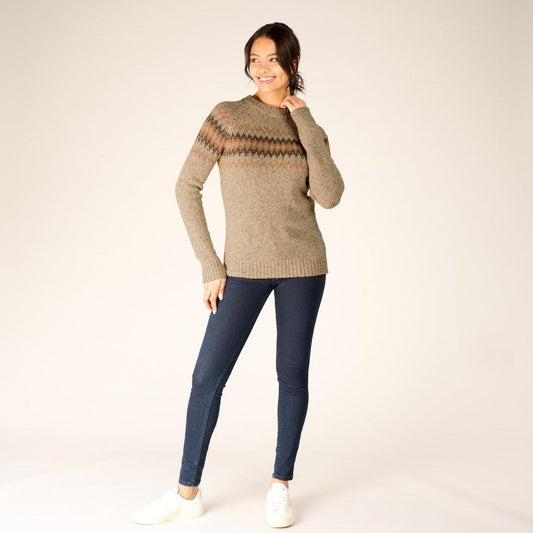Dumji Crew Sweater-Women's - Clothing - Tops-Sherpa Adventure Gear-Bardiya Sand-S-Appalachian Outfitters