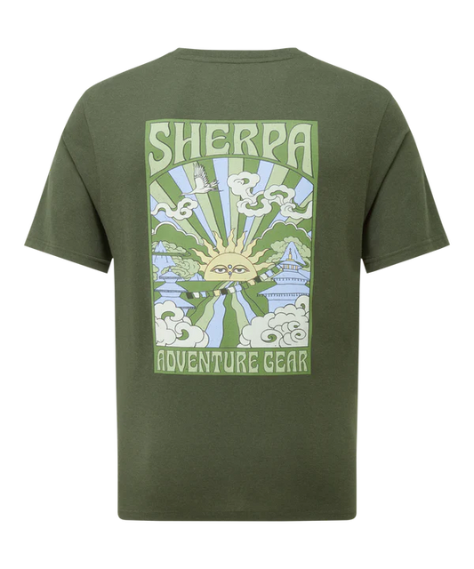 Sherpa Adventure Gear Men's Jutnu Psychedelic Tee-Men's - Clothing - Tops-Sherpa Adventure Gear-Evergreen-M-Appalachian Outfitters