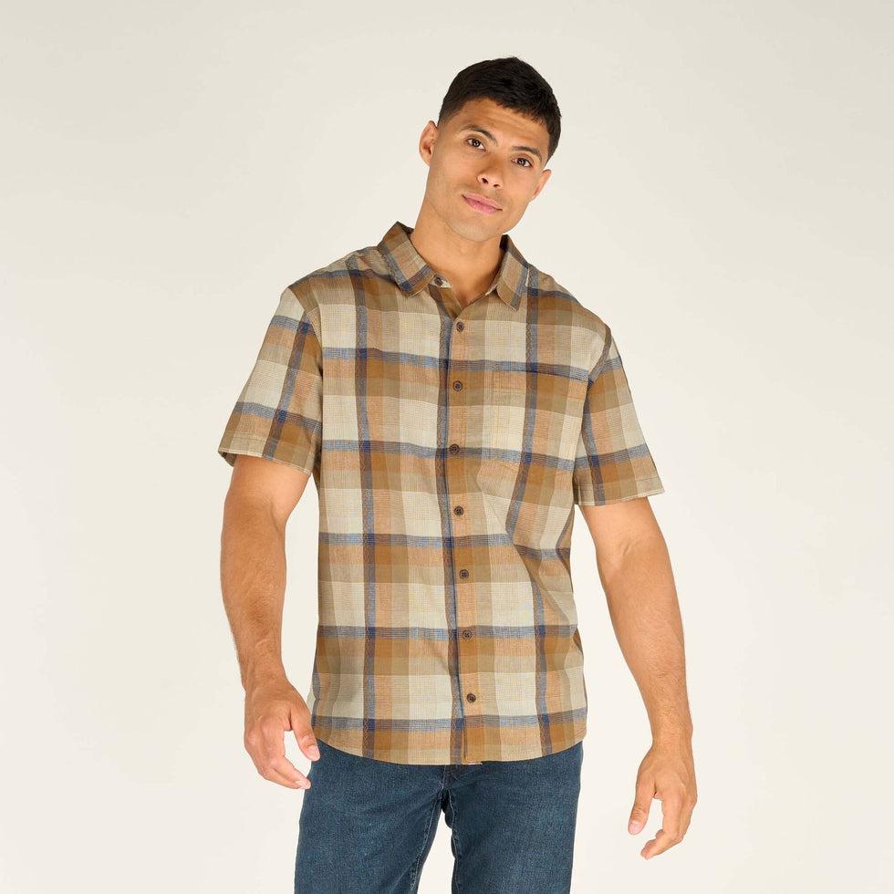 Men's Kongde Short Sleeve Shirt-Men's - Clothing - Tops-Sherpa Adventure Gear-Caramel Plaid-M-Appalachian Outfitters