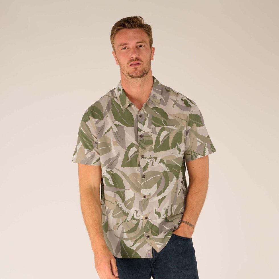 Men's Kongde Short Sleeve Shirt-Men's - Clothing - Tops-Sherpa Adventure Gear-Sage Crane-L-Appalachian Outfitters