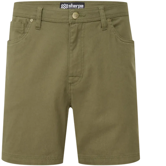 Sherpa Adventure Gear Sample - Men's Dando 5 Pocket Short-Men's - Clothing - Bottoms-Sherpa Adventure Gear-Evergreen-M-Appalachian Outfitters