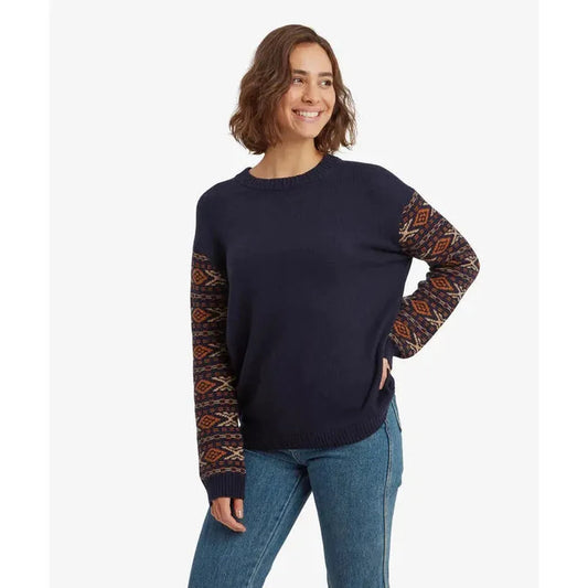 Sherpa Adventure Gear Samples - Women's Dorje Crew Neck Sweater-Women's - Clothing - Tops-Sherpa Adventure Gear-Rathee Blue-S-Appalachian Outfitters