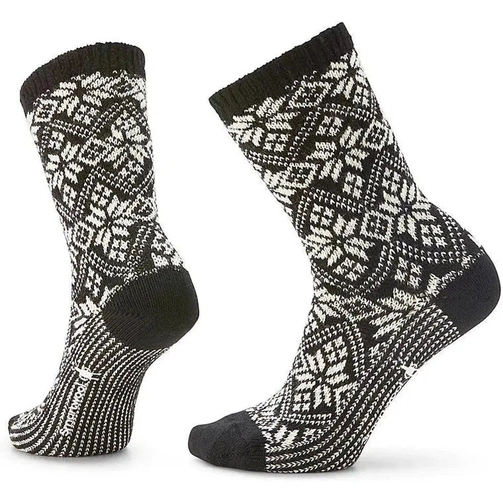 Everyday Traditional Snowflake Crew Socks-Accessories - Socks - Unisex-Smartwool-Black-M-Appalachian Outfitters