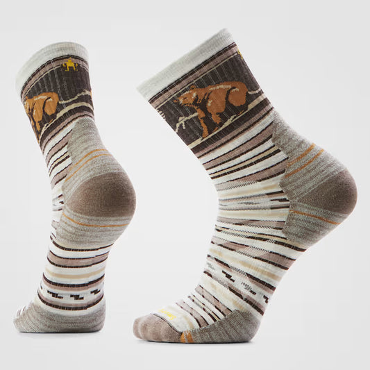 Smartwool Hike Tareted Cushion Bear Stripe Mid Crew Socks-Accessories - Socks - Unisex-Smartwool-Ash-M-Appalachian Outfitters