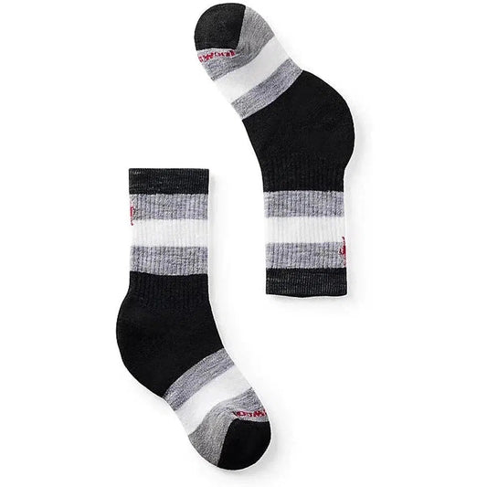 Kids' Hike Full Cushion Striped Crew Socks-Accessories - Socks - Kids-Smartwool-Black-S-Appalachian Outfitters
