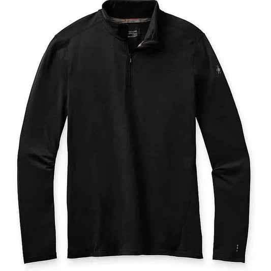Men's Classic All-Season Merino Base Layer 1/4 Zip-Men's - Clothing - Baselayer-Smartwool-Black-S-Appalachian Outfitters