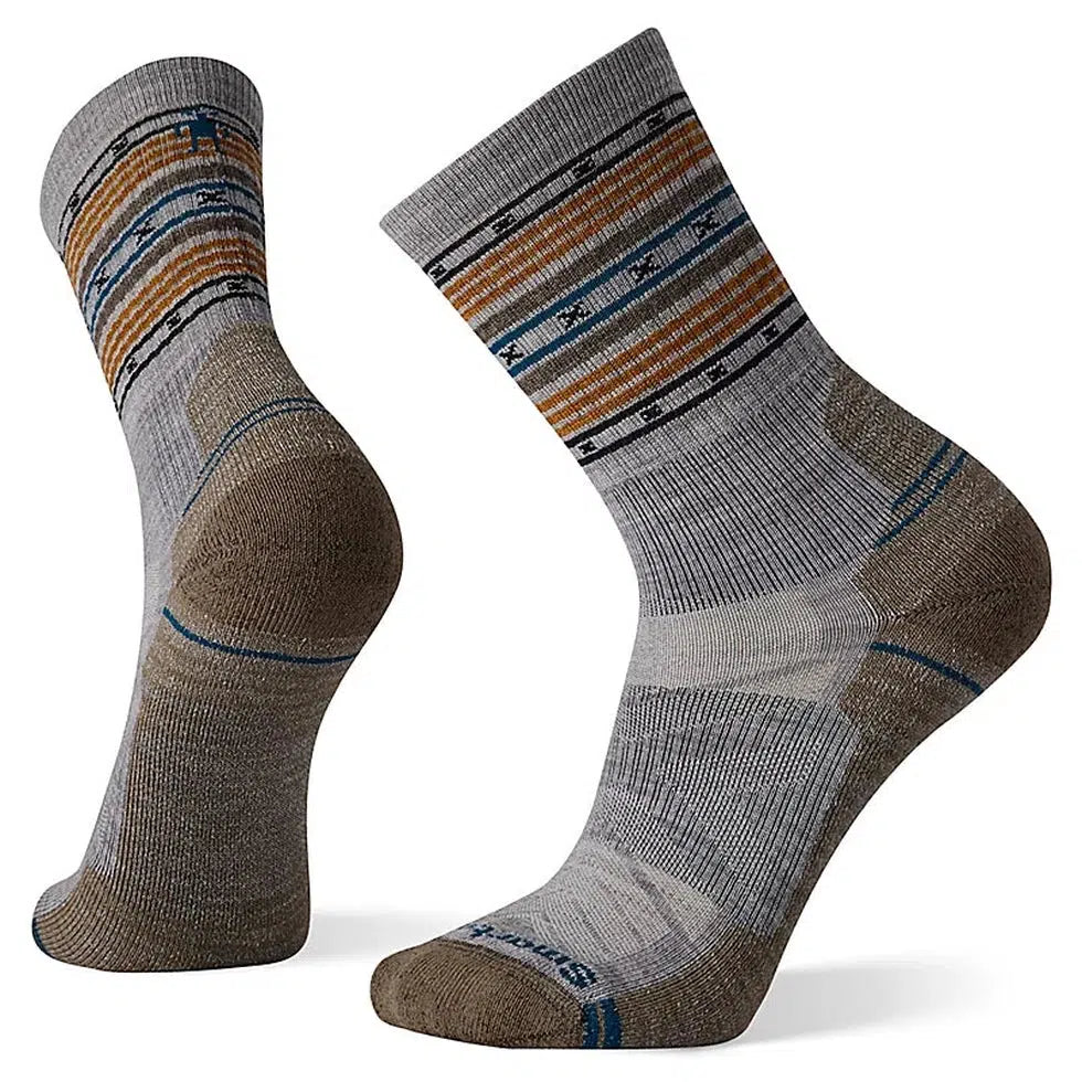 Performance Hike Light Cushion Spiked Stripe Crew-Accessories - Socks - Men's-Smartwool-Light Gray-M-Appalachian Outfitters