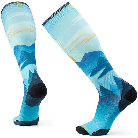 Smartwool Ski Zero Cushion Chasing Mountains Print OTC Socks-Accessories - Socks - Unisex-Smartwool-Capri-M-Appalachian Outfitters
