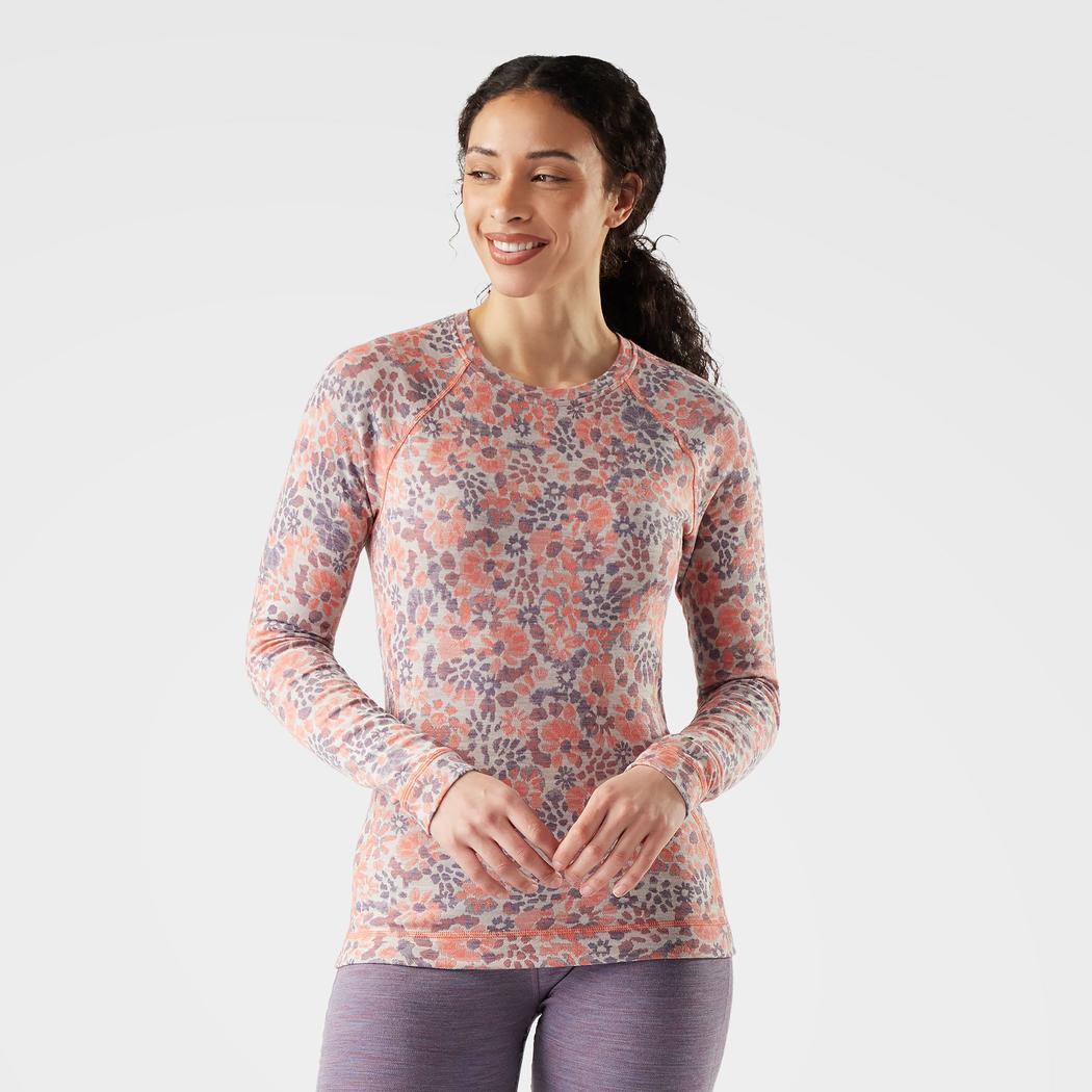 Smartwool Women's Classic Thermal Merino Base Layer Crew-Women's - Clothing - Baselayer-Smartwool-Coral Reef Floral-S-Appalachian Outfitters