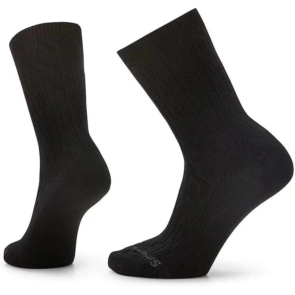Women's Everyday Cable Crew Socks-Accessories - Socks - Women's-Smartwool-Black-M-Appalachian Outfitters