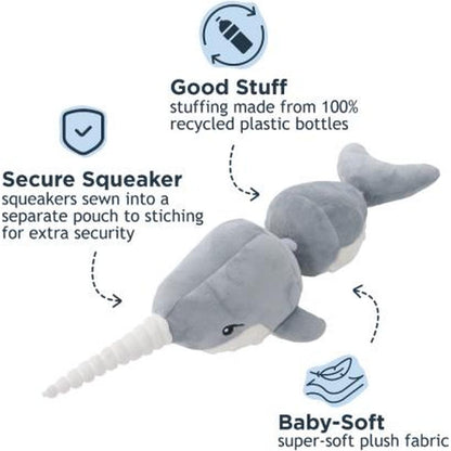 Tall Tails Narwhal Jointed Shake Play Dog Toy-Pets - Toys-Tall Tails-Appalachian Outfitters