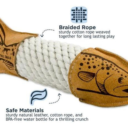 Tall Tails Natural Leather Trout Rope Tug Dog Toy - 15"-Pets - Toys-Tall Tails-Appalachian Outfitters