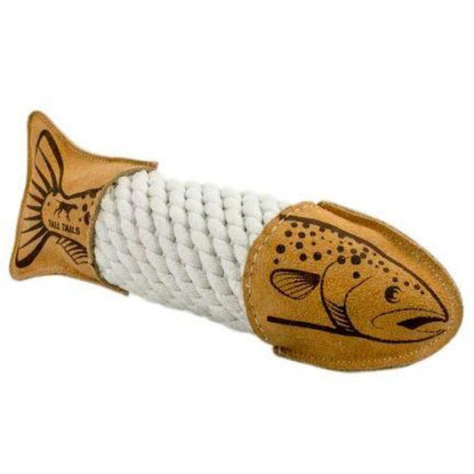 Tall Tails Natural Leather Trout Rope Tug Dog Toy - 15"-Pets - Toys-Tall Tails-Appalachian Outfitters