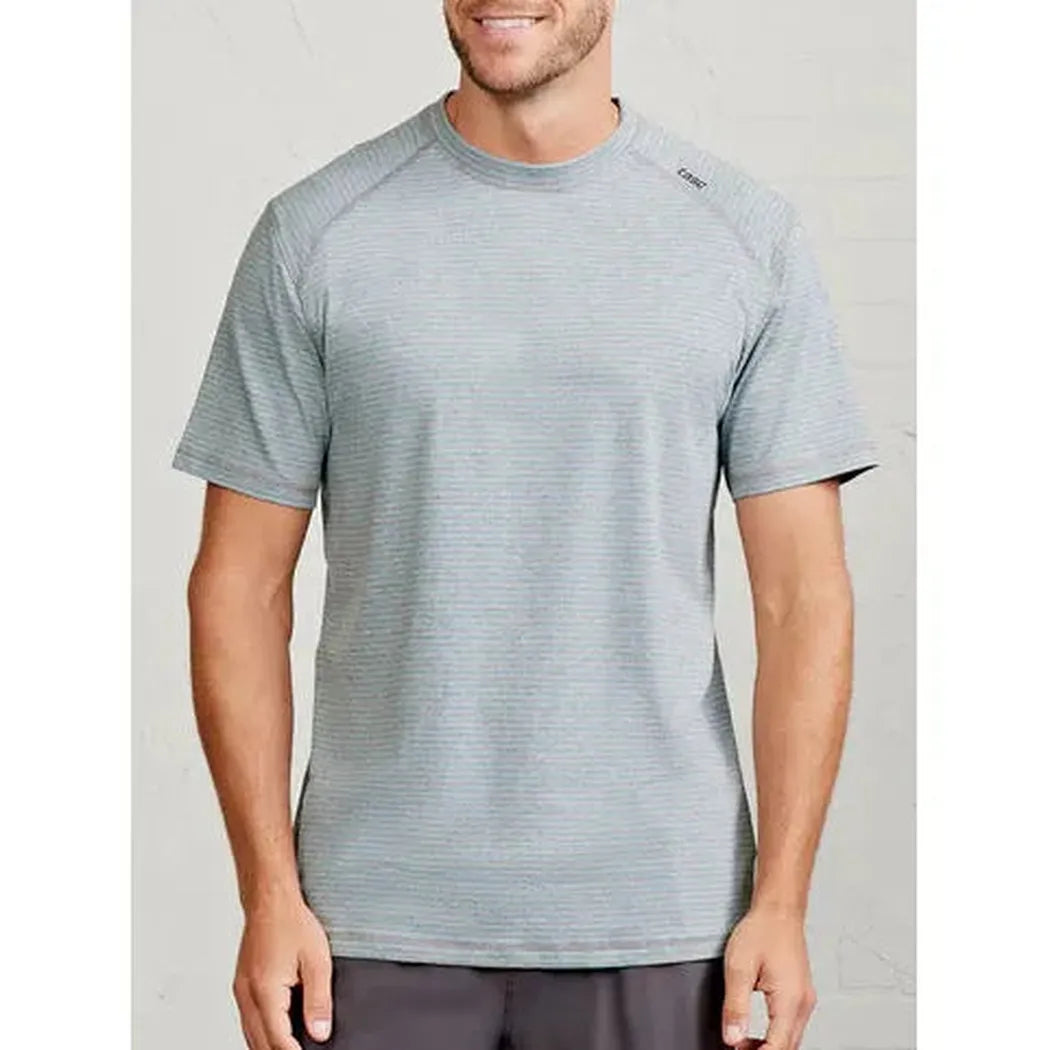 Tasc Men's Carrollton T-Mini Stripe-Men's - Clothing - Tops-Tasc-Heather Gray/Arctic-M-Appalachian Outfitters