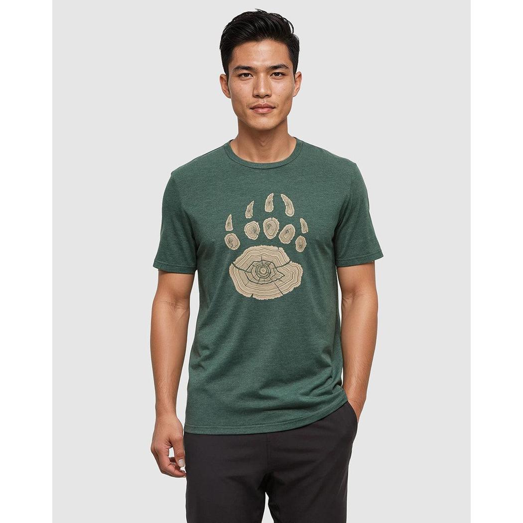 Tentree Men's Bear Claw T-Shirt-Men's - Clothing - Tops-Tentree-Forest Pine Heather Birchwood-M-Appalachian Outfitters