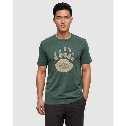 Tentree Men's Bear Claw T-Shirt-Men's - Clothing - Tops-Tentree-Forest Pine Heather Birchwood-M-Appalachian Outfitters