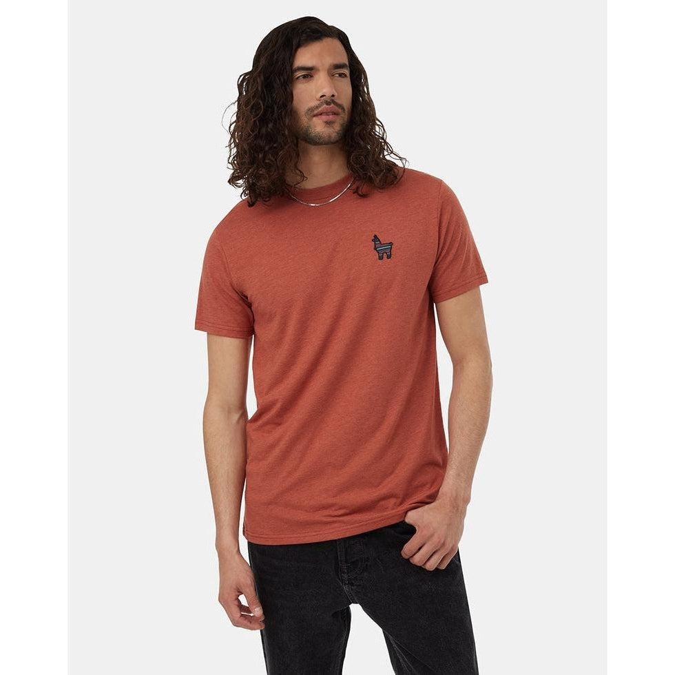 Men's Peru Embroidered Llama T-Shirt-Men's - Clothing - Tops-Tentree-Baked Clay Tide-M-Appalachian Outfitters