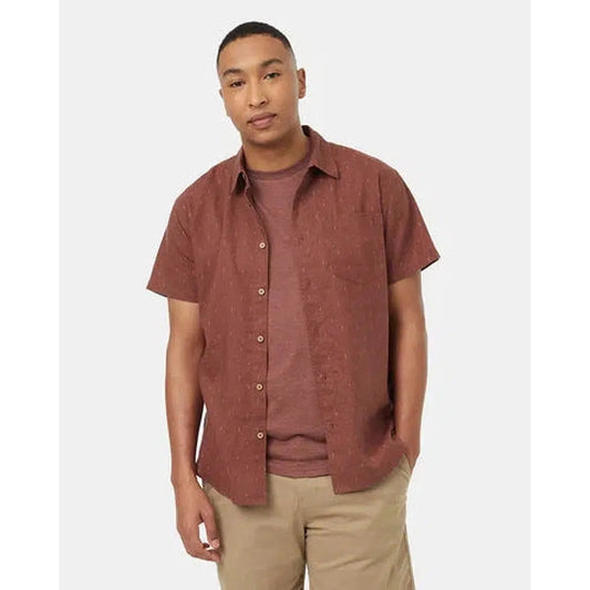 Tentree Men's Small Tree Mancos Shortsleeve Shirt-Men's - Clothing - Tops-Tentree-Mesa Red Latte-M-Appalachian Outfitters