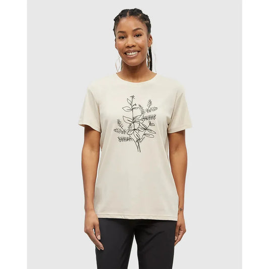 Tentree Women's Autumn Flora T-Shirt-Women's - Clothing - Tops-Tentree-Warm Oak Meteorite Black-XS-Appalachian Outfitters