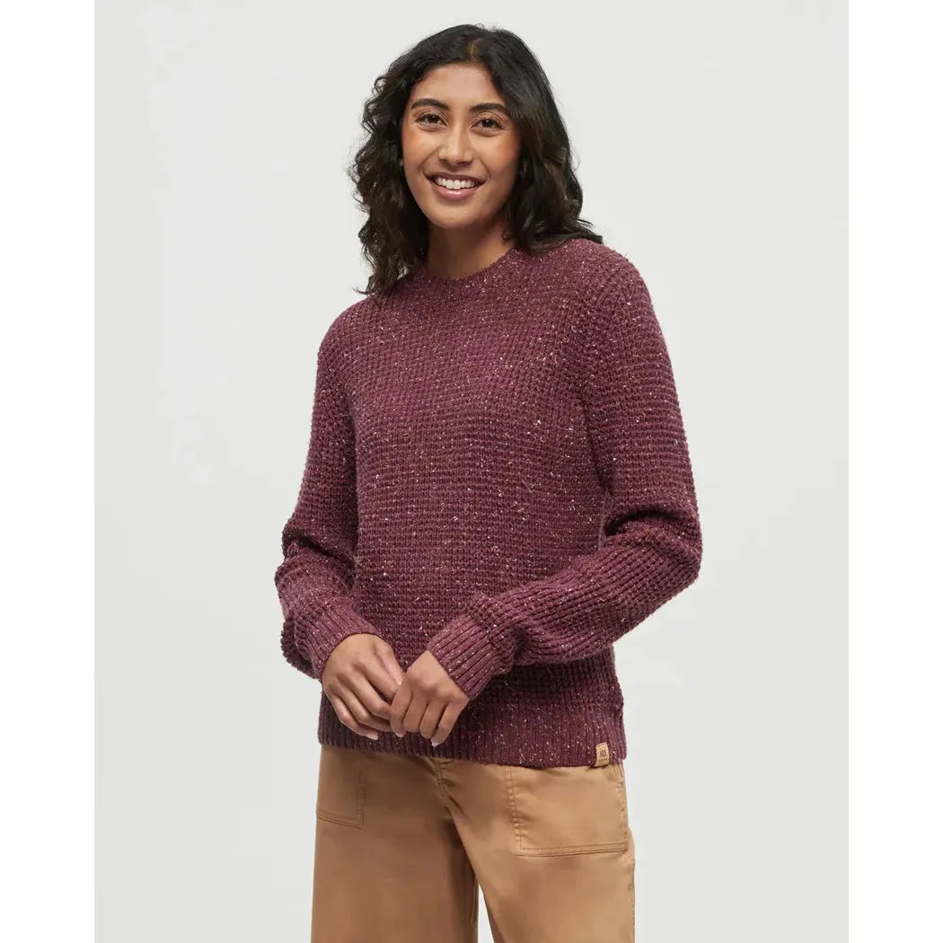 Tentree Women's (Morrell Sweater)-Women's - Clothing - Tops-Tentree-Deep Burgundy Nep-S-Appalachian Outfitters