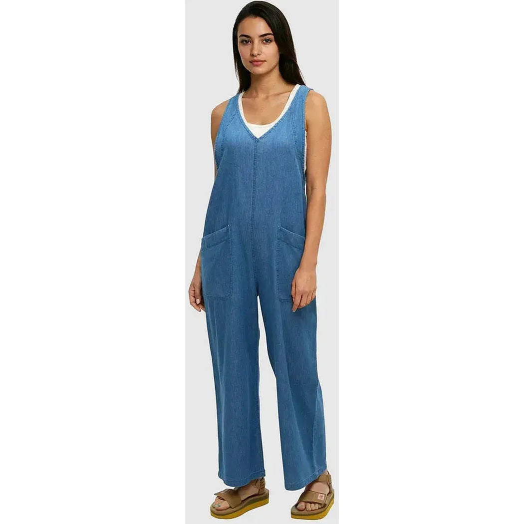 Tentree Women's Nova Overall-Women's - Clothing - Bottoms-Tentree-Mid Wash-S-Appalachian Outfitters