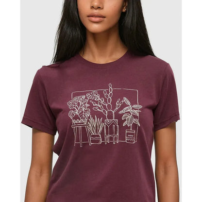 Tentree Women's Plant T-Shirt-Women's - Clothing - Tops-Tentree-Deep Burgundy Warm Oak-S-Appalachian Outfitters