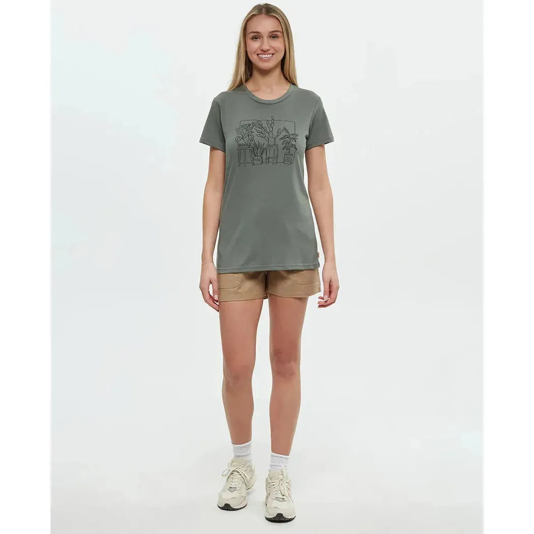 Tentree Women's Plant T-Shirt-Women's - Clothing - Tops-Tentree-Agave Green Meteorite Black-XS-Appalachian Outfitters