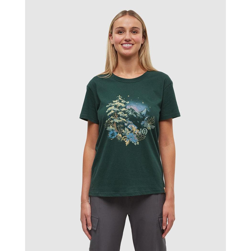 Tentree Women's Regenerative Forest Sprawl T-Shirt-Women's - Clothing - Tops-Tentree-Forest Pine Granite Green-S-Appalachian Outfitters