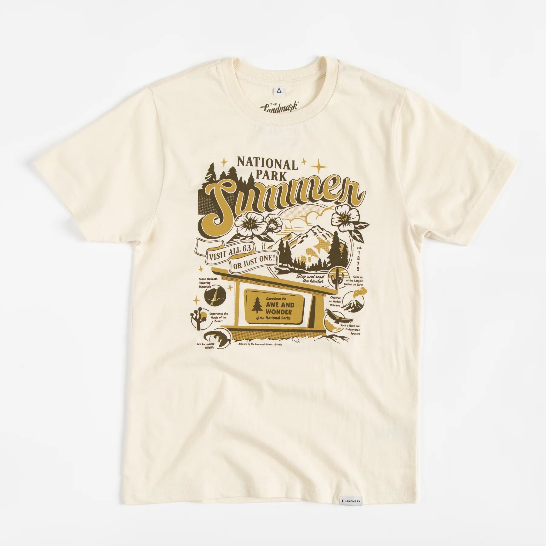 The Landmark Project National Park Summer Unisex Short Sleeve Tee-Unisex - Clothing - Tops-The Landmark Project-Honeycomb-XS-Appalachian Outfitters