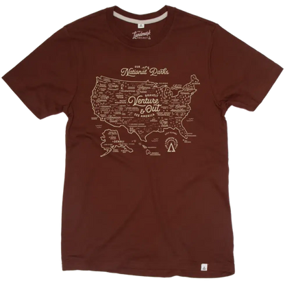 The Landmark Project NPS Map Tee-Unisex - Clothing - Tops-The Landmark Project-Redwood-XS-Appalachian Outfitters
