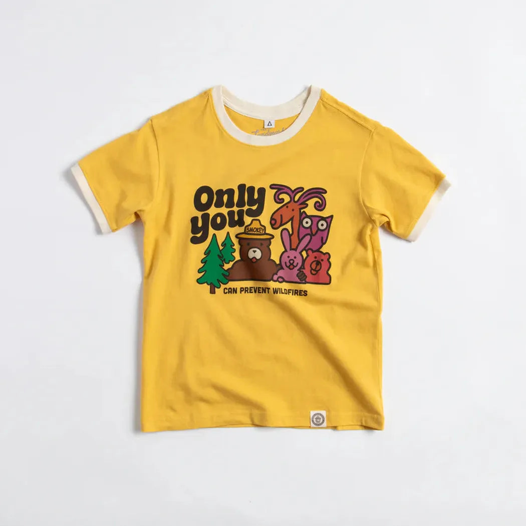 The Landmark Project Only You Vintage Youth Short Sleeve Ringer Tee-Unisex - Clothing - Tops-The Landmark Project-Sunshine/Honeycomb-S-Appalachian Outfitters