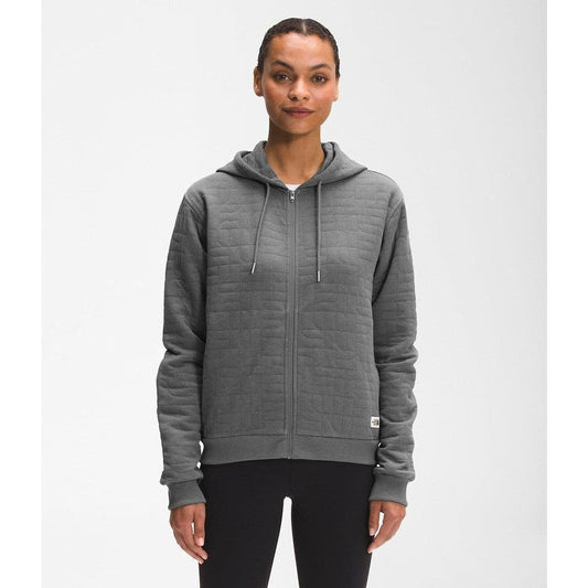 Women's Longs Peak Quilted Full Zip Hoodie-Women's - Clothing - Tops-The North Face-TNF Medium Grey Heather-S-Appalachian Outfitters